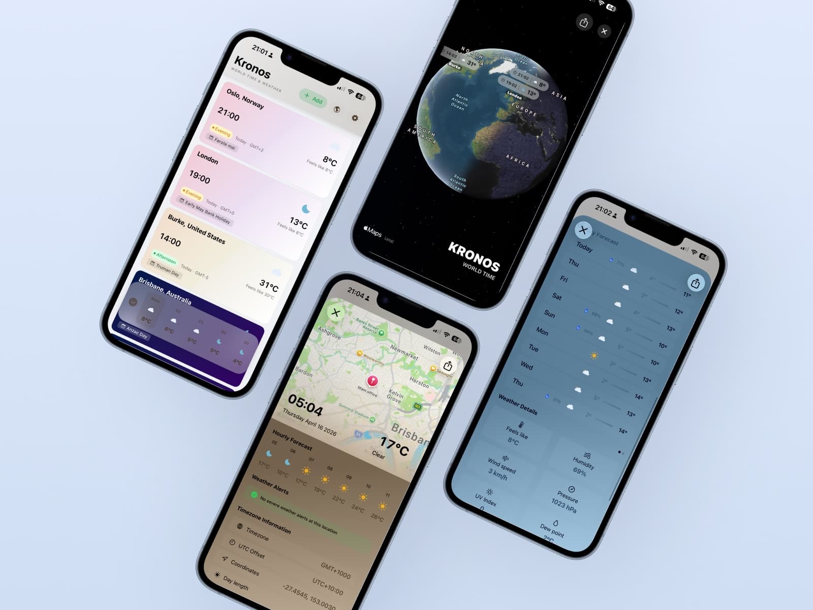 Kronos World Time — forhåndsvisning av appen